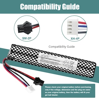 Foto 5 | Foto 5 | Batería Airsoft De 11,1 V, 2000 Mah, Conector Sm2p Con Cargador Usb - Venta Internacional.