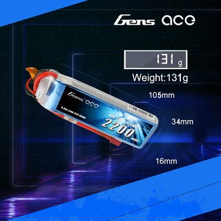 Foto 2 | Foto 2 | Batería Lipo Gens Ace De 7 4 V 2200 Mah 2 S 45 V Con Conector Dean - Venta Internacional.