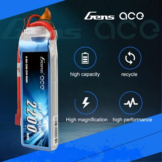 Foto 4 | Foto 4 | Batería Lipo Gens Ace De 7 4 V 2200 Mah 2 S 45 V Con Conector Dean - Venta Internacional.