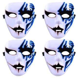 Foto 2 | Foto 2 | Máscaras De Pvc Para Halloween Z-smilefun Mxoen-004 4 Piezas Plástico Pvc Color Azul Con Blanco