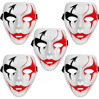 Foto 1 | Foto 1 | Máscara De Halloween Pvc Ligera  Z-smilefun  Mxdve-005  5  Piezas  Plástico Pvc Color  Blanca Con Negro Y Rojo