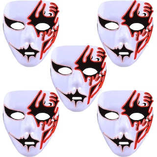 Foto 1 | Foto 1 | Máscaras Para Fiesta Horror Z-smilefun Mxoen-015 5 Piezas Plástico Pvc Color Rojo Con Blanco