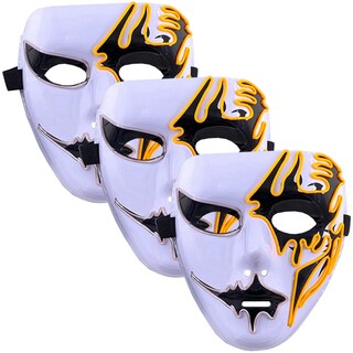 Foto 1 | Foto 1 | Halloween Máscara Fiesta Temática Z-smilefun Mxoen-018 3 Piezas Plástico Pvc Color Amarillo Con Blanco