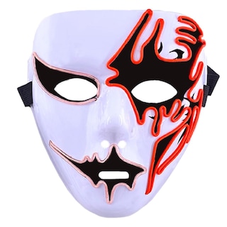 Foto 1 | Foto 1 | Máscara Para Halloween De Luz Neón Z-smilefun Mxoen-011 1 Pieza Plástico Pvc Color Rojo Con Blanco
