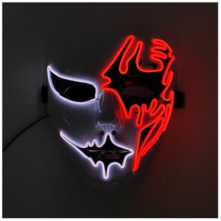 Foto 3 | Foto 3 | Máscara Para Halloween De Luz Neón Z-smilefun Mxoen-011 1 Pieza Plástico Pvc Color Rojo Con Blanco