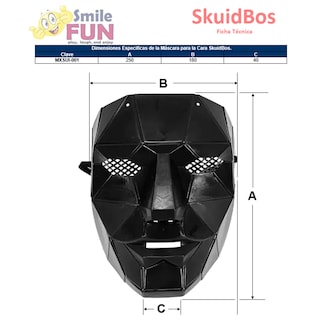 Foto 5 | Foto 5 | Halloween Máscara Costum  Z-smilefun  Mxsui-002  2 Piezas  Plástico Pvc Color  Máscara Negra