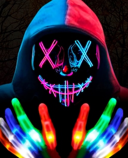Foto 1 | Foto 1 | Venta Internacional - Mascara y Guantes con Luz Led Disfraz de Halloween
