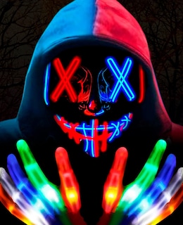 Foto 1 | Foto 1 | Venta Internacional - Mascara y Guantes con Luz Led Disfraz de Halloween