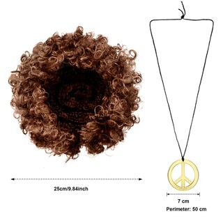 Foto 2 | Foto 2 | Set De Disfraces Willbond Hippie Afro Wig Disco Para Hombre, Color Marrón - Venta Internacional.