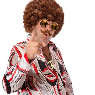 Foto 7 | Foto 7 | Set De Disfraces Willbond Hippie Afro Wig Disco Para Hombre, Color Marrón - Venta Internacional.