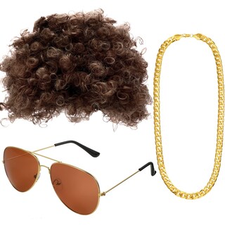 Foto 1 | Foto 1 | Set De Disfraz Gejoy Hippie Disco Para Hombre Con Peluca Afro Y Gafas De Sol - Venta Internacional.