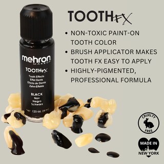 Foto 3 | Foto 3 | Pintura Dental Mehron Makeup Tooth Fx Negra 4 Ml Halloween Sfx - Venta Internacional.