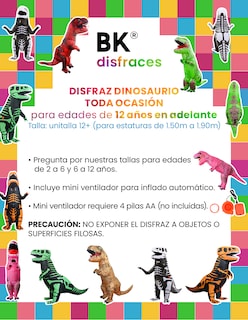 Foto 2 | Foto 2 | Disfraz Inflable Halloween Beckon Dinosaurio T-rex Adulto Naranja