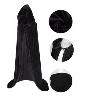 Foto 3 | Foto 3 | Disfraz Capa Con Capucha Capa De Halloween 170 Cm Negro