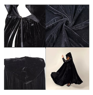 Foto 4 | Foto 4 | Disfraz Capa Con Capucha Capa De Halloween 170 Cm Negro