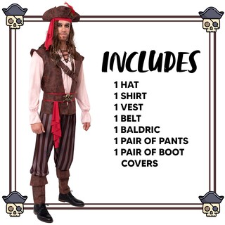 Foto 6 | Foto 6 | Disfraz De Pirata Caribeño De Spooktacular Creations Para Hombre - Venta Internacional.