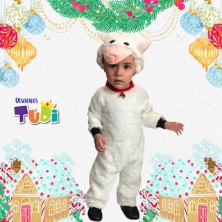 Foto 3 | Foto 3 | Disfraz De Borrego Navideño - Disfraces Navideños Para Niñas Y Niños - Traje De Borreguito De Navidad Y Pastorela