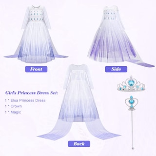 Foto 2 | Foto 2 | Disfraz de Princesa Reina Aomig para Niñas con Corona - Venta Internacional