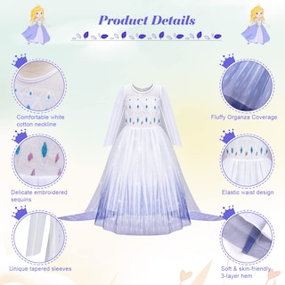Foto 3 | Foto 3 | Disfraz de Princesa Reina Aomig para Niñas con Corona - Venta Internacional