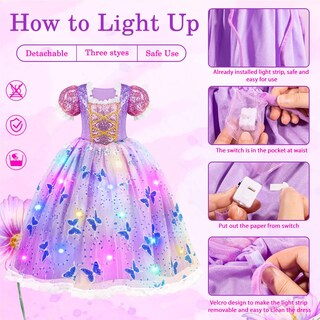 Foto 4 | Foto 4 | Disfraz de Princesa Meland Light Up para Niñas de 3 a 8 Años - Venta Internacional