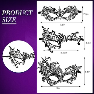 Foto 2 | Foto 2 | Máscara De Mascarada Con Diseño De Ceniza Para Mujer, Encaje Veneciano, 6 Unidades - Venta Internacional.