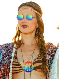 Foto 6 | Foto 6 | Set de Disfraz Frienda Gafas de Sol Hippie Collar y Diadema - Venta Internacional