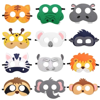 Foto 1 | Foto 1 | Máscaras de Fieltro Party Favors Ciyvolyeen Safari Jungle Animal 12 Unidades - Venta Internacional