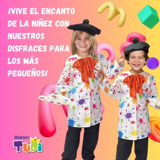 Foto 5 | Foto 5 | Disfraz Pintor - Traje De Arte Y Pinturas - Disfraces Para Niñas Y Niños De Pintores - Vestuario Artista - Oficios y trabajos