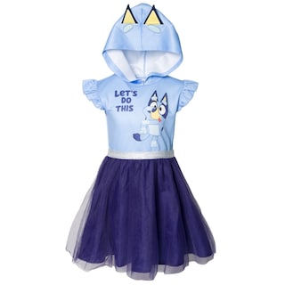 Foto 1 | Foto 1 | Vestido Bluey De Malla Para Niñas Pequeñas, Manga Corta, Azul 6 - Venta Internacional.