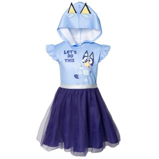 Foto 1 | Foto 1 | Vestido Bluey De Malla Para Niñas Pequeñas, Manga Corta, Azul 7 - Venta Internacional.