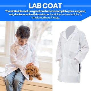 Foto 2 | Foto 2 | Disfraz De Médico Para Niños Lab Coat Dress Up America, Color Blanco - Venta Internacional.