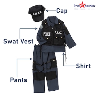 Foto 2 | Foto 2 | Set De Disfraces Para Niños Swat Police Officer Dress Up America - Venta Internacional.