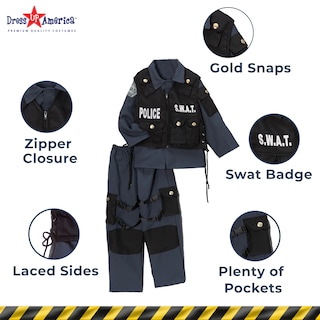 Foto 3 | Foto 3 | Set De Disfraces Para Niños Swat Police Officer Dress Up America - Venta Internacional.