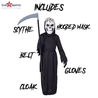 Foto 2 | Foto 2 | Disfraz Dress Up America Grim Reaper Para Halloween Para Niños (m) - Venta Internacional.