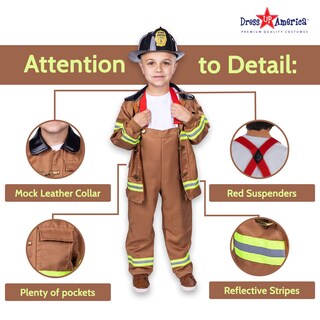 Foto 3 | Foto 3 | Disfraz De Bombero Estadounidense Para Niños Con Casco Y Acceso. - Venta Internacional.