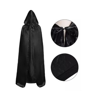 Foto 2 | Foto 2 | Halloween Capa Con Capucha Bata Disfraces De Cosplay Mago Altura Para 130-170cm Negro