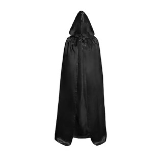 Foto 1 | Foto 1 | Halloween Capa Con Capucha Bata Disfraces De Cosplay Mago Altura Para 140-180cm Negro