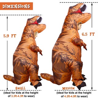Foto 2 | Foto 2 | Disfraz Inflable De Dinosaurio T-rex Para Niños, Lulu Home, 2 M, Marrón - Venta Internacional.