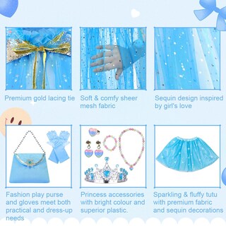 Foto 2 | Foto 2 | Prendas De Vestir De Princesa Meland, 11 Unidades, Para Niñas De 3 A 8 Años - Venta Internacional.