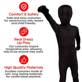 Foto 3 | Foto 3 | Disfraz Morphsuits Para Niños, Traje Negro Para Halloween, Talla Grande - Venta Internacional.