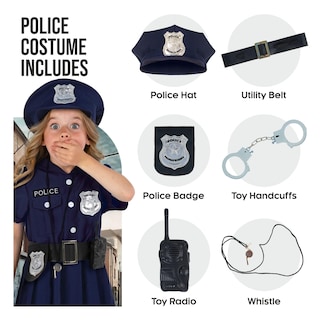 Foto 2 | Foto 2 | Disfraz De Oficial De Policía Morph Kids Para Niñas, Color Azul Oscuro - Venta Internacional.