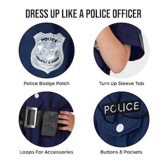 Foto 3 | Foto 3 | Disfraz De Oficial De Policía Morph Kids Para Niñas, Color Azul Oscuro - Venta Internacional.