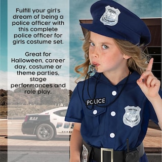Foto 4 | Foto 4 | Disfraz De Oficial De Policía Morph Kids Para Niñas, Color Azul Oscuro - Venta Internacional.