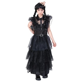 Foto 6 | Foto 6 | Vestido De Disfraz Dnqcos Wednesday De Tul Para Niñas De 10 A 12 Años - Venta Internacional.