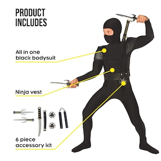 Foto 2 | Foto 2 | Disfraz De Ninja Morph Ninja Para Niños, Color Negro, Talla Pequeña, Con Accesorios - Venta Internacional.