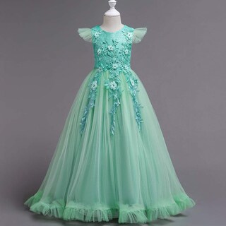 Foto 2 | Foto 2 | Vestido Ibtom Castle Flower Girls Verde Turquesa De 9 A 10 Años - Venta Internacional.