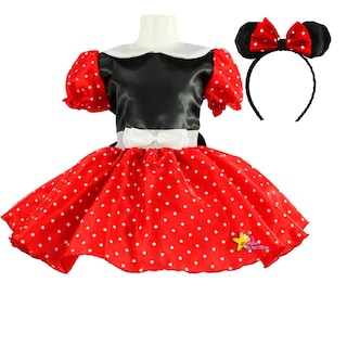 Foto 1 | Foto 1 | Disfraz Vestido Estilo Mimi Minnie Mouse Rojo Incluye Orejas