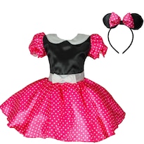 Disfraz Vestido Estilo Mimi Minnie Mouse Rosa Incluye Orejas Rosa