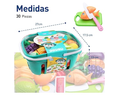 Foto 3 | Foto 3 | Juguetes Para Cortar Frutas Y Verduras Bluelander 30 Pz Color Varios Cognitivo Y Perceptual Juguetes De Cocina No Tóxicos