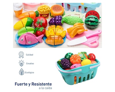 Foto 5 | Foto 5 | Juguetes Para Cortar Frutas Y Verduras Bluelander 30 Pz Color Varios Cognitivo Y Perceptual Juguetes De Cocina No Tóxicos